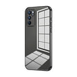 For OPPO Reno6 Indian / Malay Transparent Plating Fine Hole Phone Case(Black) - OPPO Cases by PMC TechLife | Online Shopping South Africa | PMC TechLife | Buy Now Pay Later Mobicred