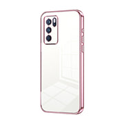 For OPPO Reno6 Pro Indian  Transparent Plating Fine Hole Phone Case(Pink)
