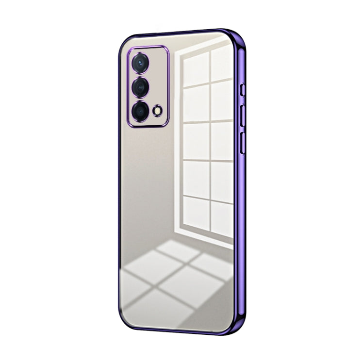 For OPPO K9 Transparent Plating Fine Hole Phone Case(Purple)