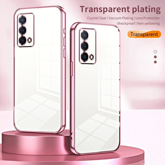 For OPPO K9 Transparent Plating Fine Hole Phone Case(Gold)