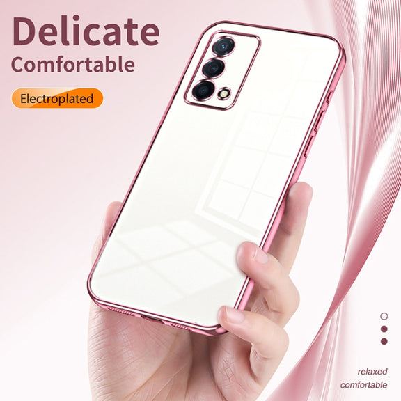 For OPPO K9 Transparent Plating Fine Hole Phone Case(Transparent)