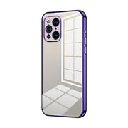For OPPO Find X3 / Find X3 Pro Transparent Plating Fine Hole Phone Case(Purple)