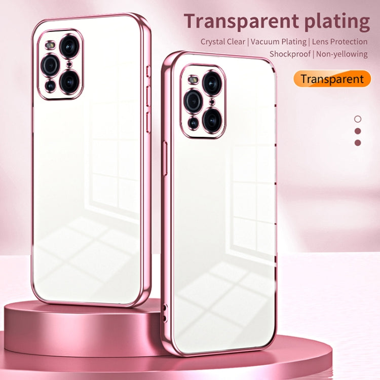 For OPPO Find X3 / Find X3 Pro Transparent Plating Fine Hole Phone Case(Black)