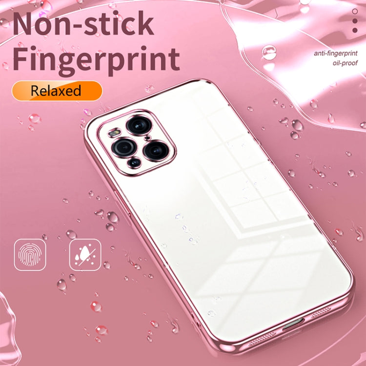 For OPPO Find X3 / Find X3 Pro Transparent Plating Fine Hole Phone Case(Black)