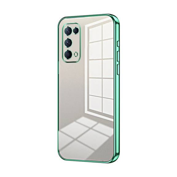 For OPPO Reno5 4G/5G / Reno5 K Transparent Plating Fine Hole Phone Case(Green)