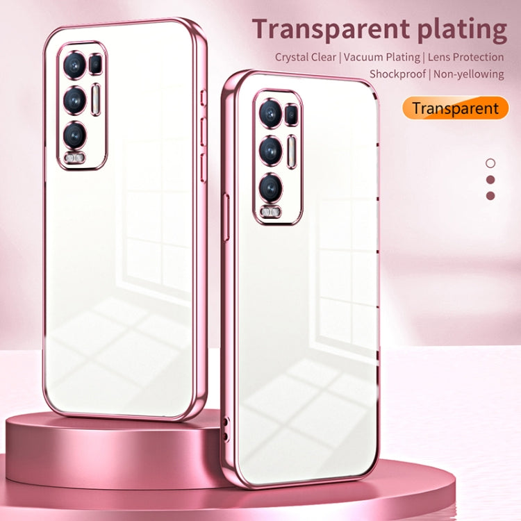 For OPPO Reno5 Pro+ Transparent Plating Fine Hole Phone Case(Black)