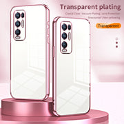 For OPPO Reno5 Pro+ Transparent Plating Fine Hole Phone Case(Black)