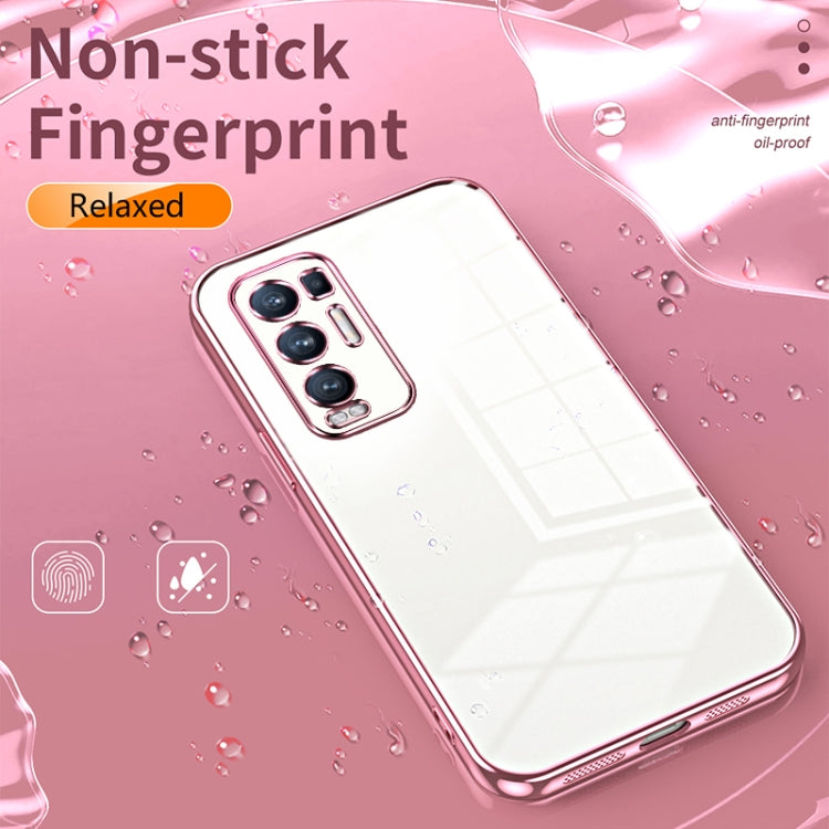 For OPPO Reno5 Pro+ Transparent Plating Fine Hole Phone Case(Black)