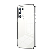 For OPPO Reno5 Pro Transparent Plating Fine Hole Phone Case(Silver)