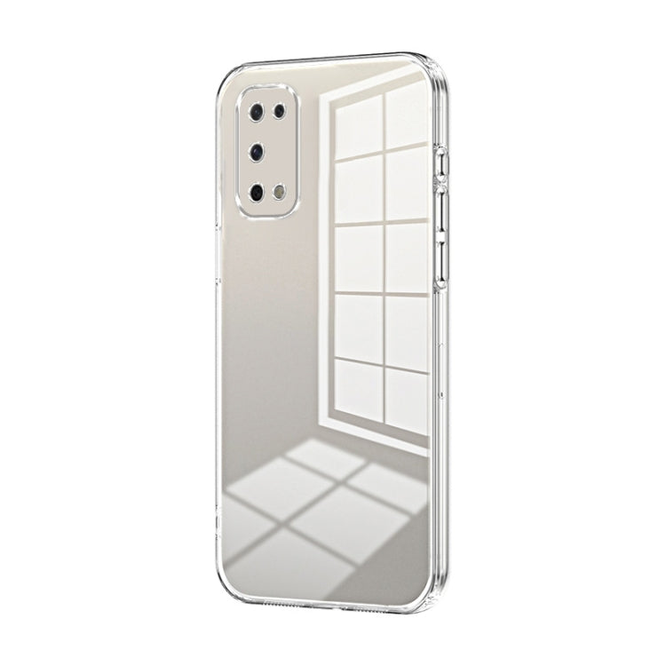 For OPPO K7x / Realme V5 5G Transparent Plating Fine Hole Phone Case(Transparent)