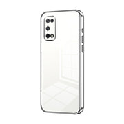 For OPPO K7x / Realme V5 5G Transparent Plating Fine Hole Phone Case(Silver)