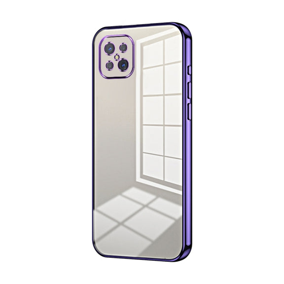 For OPPO A92s / Reno4 Z 5G Transparent Plating Fine Hole Phone Case(Purple)