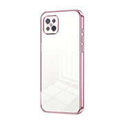 For OPPO A92s / Reno4 Z 5G Transparent Plating Fine Hole Phone Case(Pink)