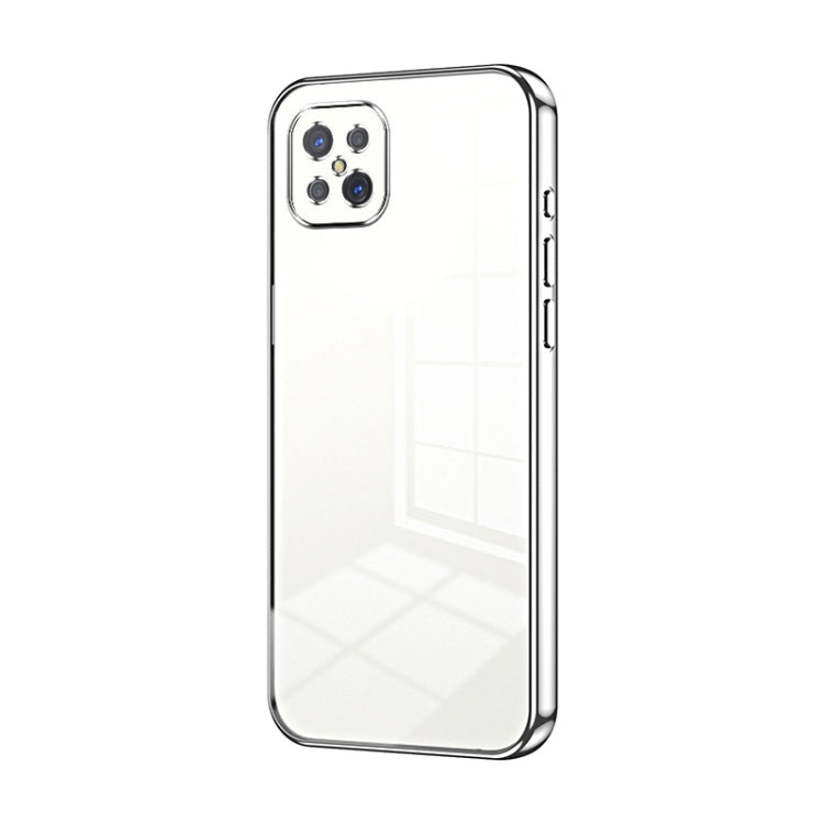 For OPPO A92s / Reno4 Z 5G Transparent Plating Fine Hole Phone Case(Silver)