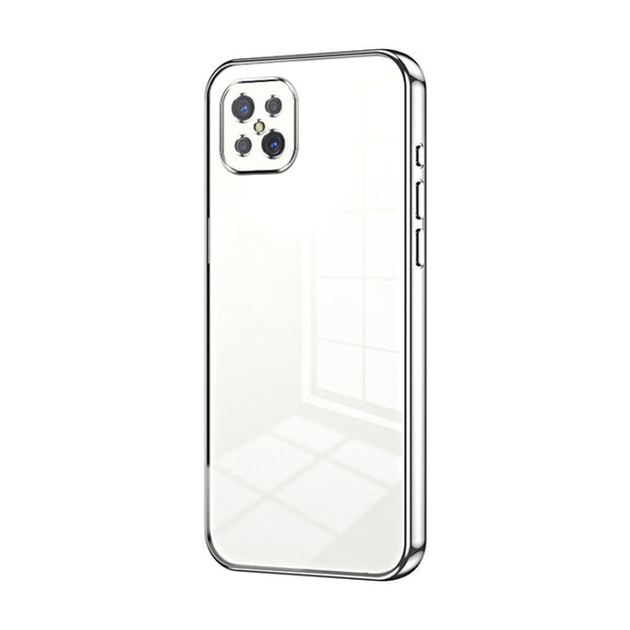 For OPPO A92s / Reno4 Z 5G Transparent Plating Fine Hole Phone Case(Silver)