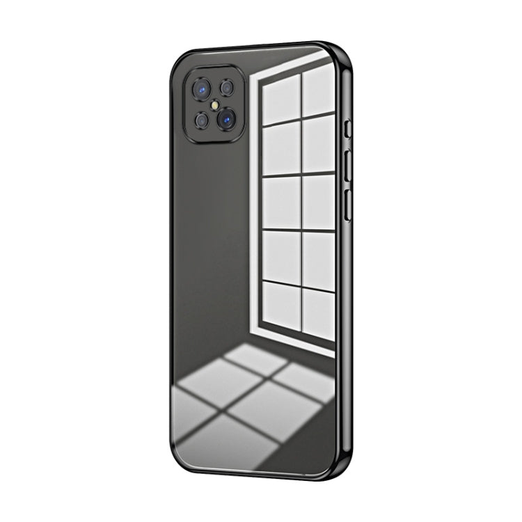 For OPPO A92s / Reno4 Z 5G Transparent Plating Fine Hole Phone Case(Black)