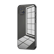 For OPPO A92s / Reno4 Z 5G Transparent Plating Fine Hole Phone Case(Black)