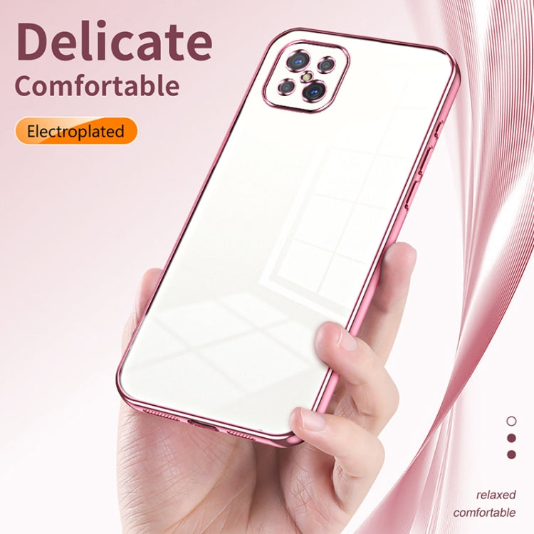 For OPPO A92s / Reno4 Z 5G Transparent Plating Fine Hole Phone Case(Black)
