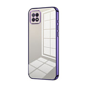 For OPPO A72 5G / A73 5G Transparent Plating Fine Hole Phone Case(Purple)