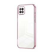 For OPPO A72 5G / A73 5G Transparent Plating Fine Hole Phone Case(Pink)