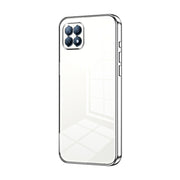 For OPPO Reno4 SE Transparent Plating Fine Hole Phone Case(Silver)