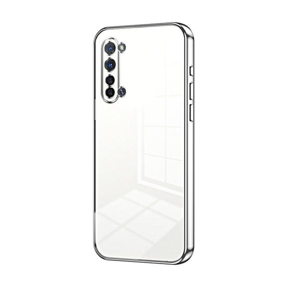 For OPPO Reno3 5G / Find X2 Lite Transparent Plating Fine Hole Phone Case(Silver)