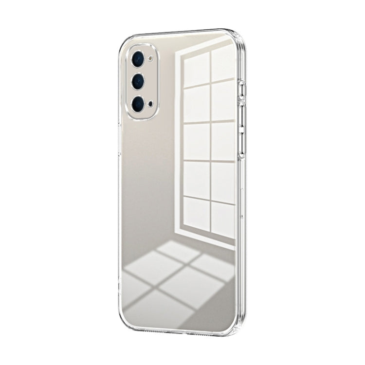 For OPPO Reno4 Transparent Plating Fine Hole Phone Case(Transparent)