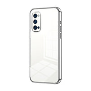For OPPO Reno4 Pro Transparent Plating Fine Hole Phone Case(Silver)
