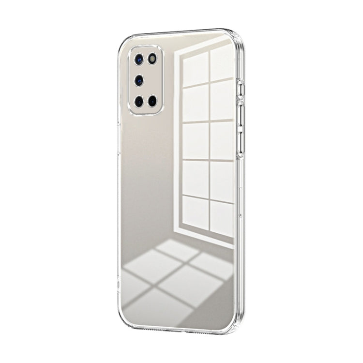 For OPPO A52 / A72 / A92 Transparent Plating Fine Hole Phone Case(Transparent)