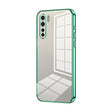 For OPPO Reno3 4G / F15 / A91 Transparent Plating Fine Hole Phone Case(Green) - OPPO Cases by PMC TechLife | Online Shopping South Africa | PMC TechLife | Buy Now Pay Later Mobicred