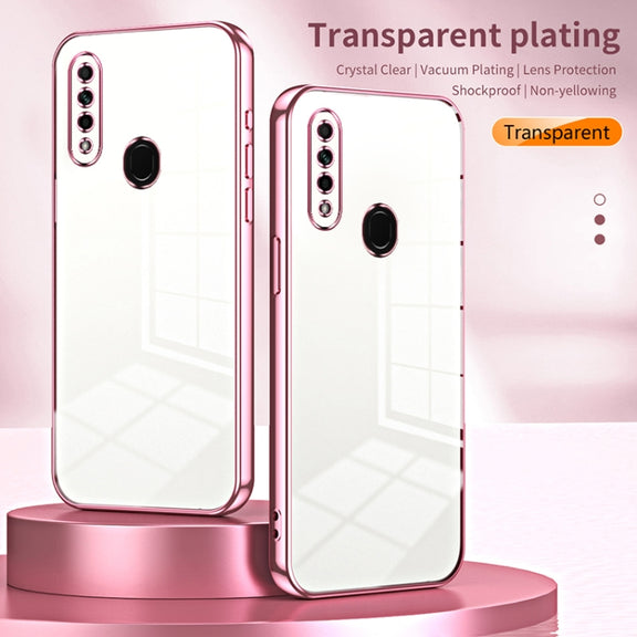 For OPPO A8 / A31 2020 Transparent Plating Fine Hole Phone Case(Gold)