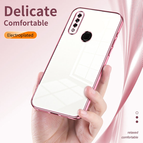 For OPPO A8 / A31 2020 Transparent Plating Fine Hole Phone Case(Gold)