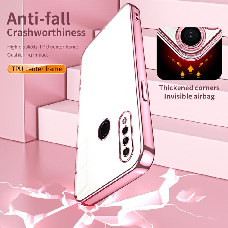 For OPPO A8 / A31 2020 Transparent Plating Fine Hole Phone Case(Gold)