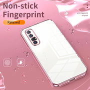 For OPPO Reno3 Pro Transparent Plating Fine Hole Phone Case(Gold)