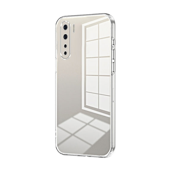 For OPPO A91 Transparent Plating Fine Hole Phone Case(Transparent)