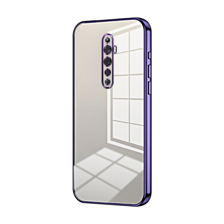 For OPPO Reno2 Z / Reno2 F Transparent Plating Fine Hole Phone Case(Purple)