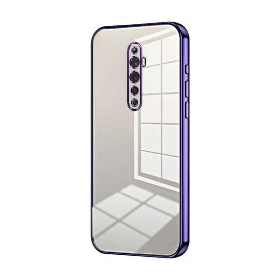 For OPPO Reno2 Z / Reno2 F Transparent Plating Fine Hole Phone Case(Purple)