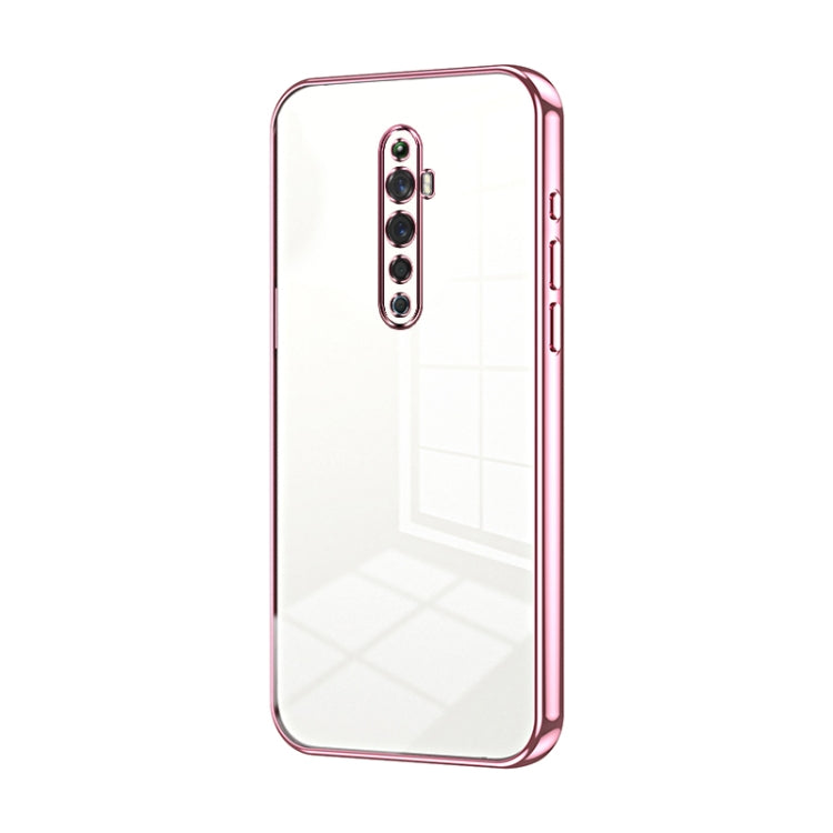 For OPPO Reno2 Z / Reno2 F Transparent Plating Fine Hole Phone Case(Pink)