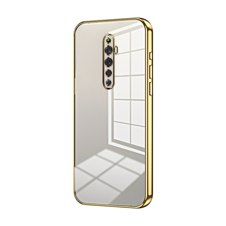 For OPPO Reno2 Z / Reno2 F Transparent Plating Fine Hole Phone Case(Gold)