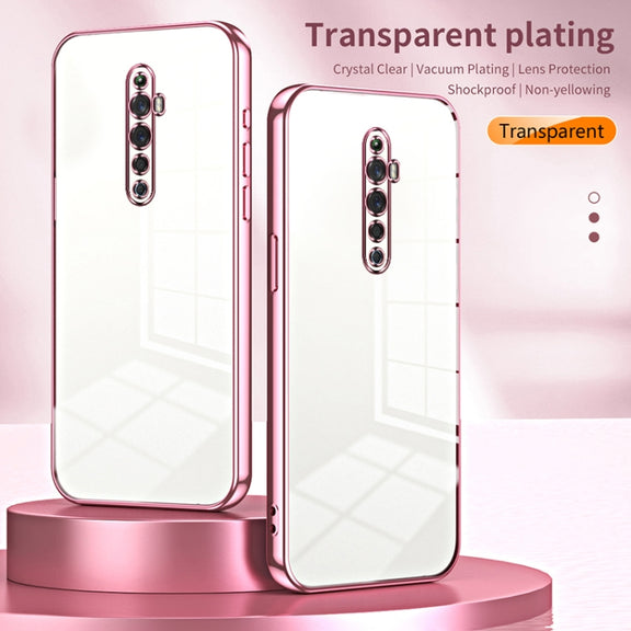 For OPPO Reno2 Z / Reno2 F Transparent Plating Fine Hole Phone Case(Blue)