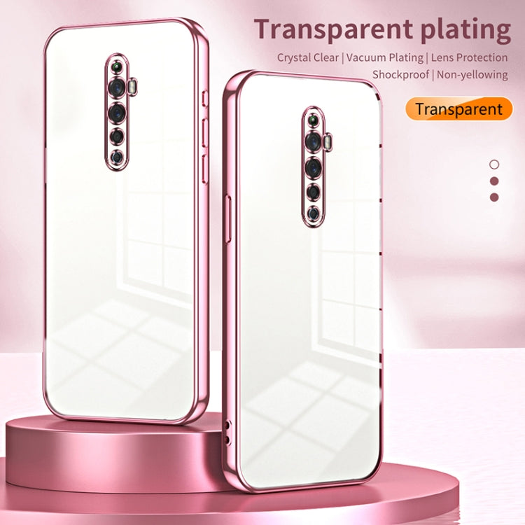 For OPPO Reno2 Z / Reno2 F Transparent Plating Fine Hole Phone Case(Blue)