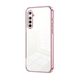 For OPPO K5 / Realme XT/XT 730G Transparent Plating Fine Hole Phone Case(Pink) - OPPO Cases by PMC TechLife | Online Shopping South Africa | PMC TechLife | Buy Now Pay Later Mobicred
