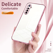 For OPPO K5 / Realme XT/XT 730G Transparent Plating Fine Hole Phone Case(Black)