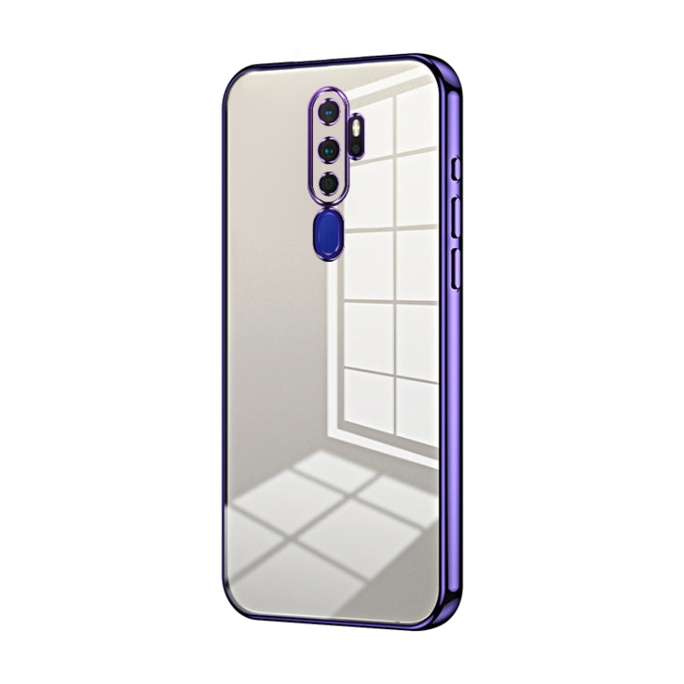 For OPPO A11x / A9 2020 Transparent Plating Fine Hole Phone Case(Purple)