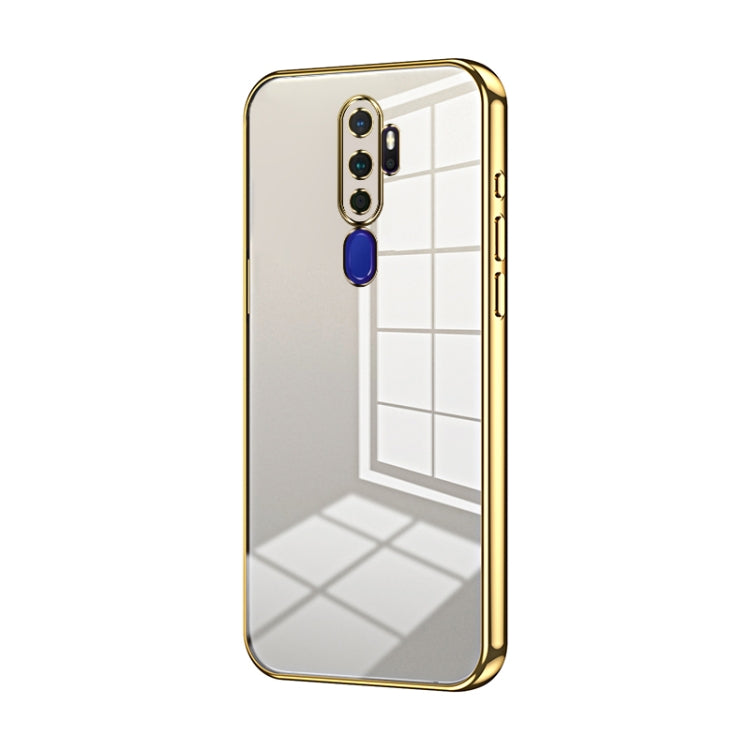 For OPPO A11x / A9 2020 Transparent Plating Fine Hole Phone Case(Gold)