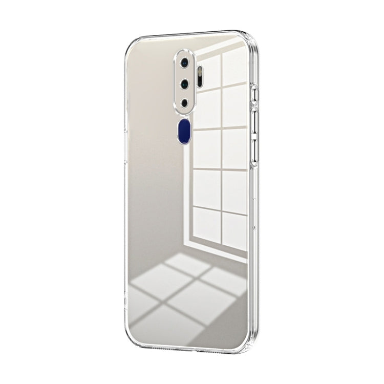For OPPO A11x / A9 2020 Transparent Plating Fine Hole Phone Case(Transparent)