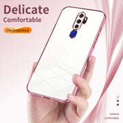 For OPPO A11x / A9 2020 Transparent Plating Fine Hole Phone Case(Green)