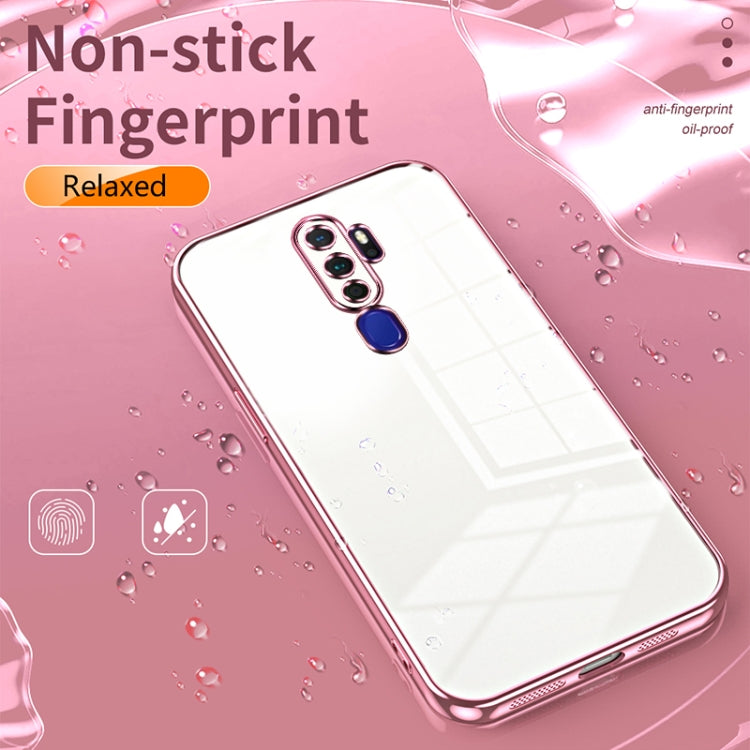 For OPPO A11x / A9 2020 Transparent Plating Fine Hole Phone Case(Black)