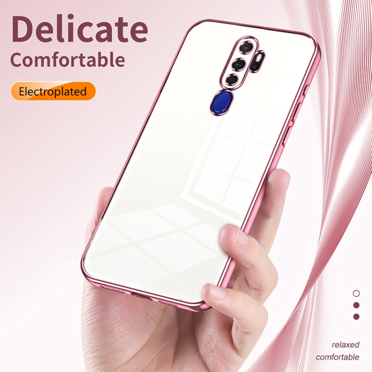 For OPPO A11x / A9 2020 Transparent Plating Fine Hole Phone Case(Black)