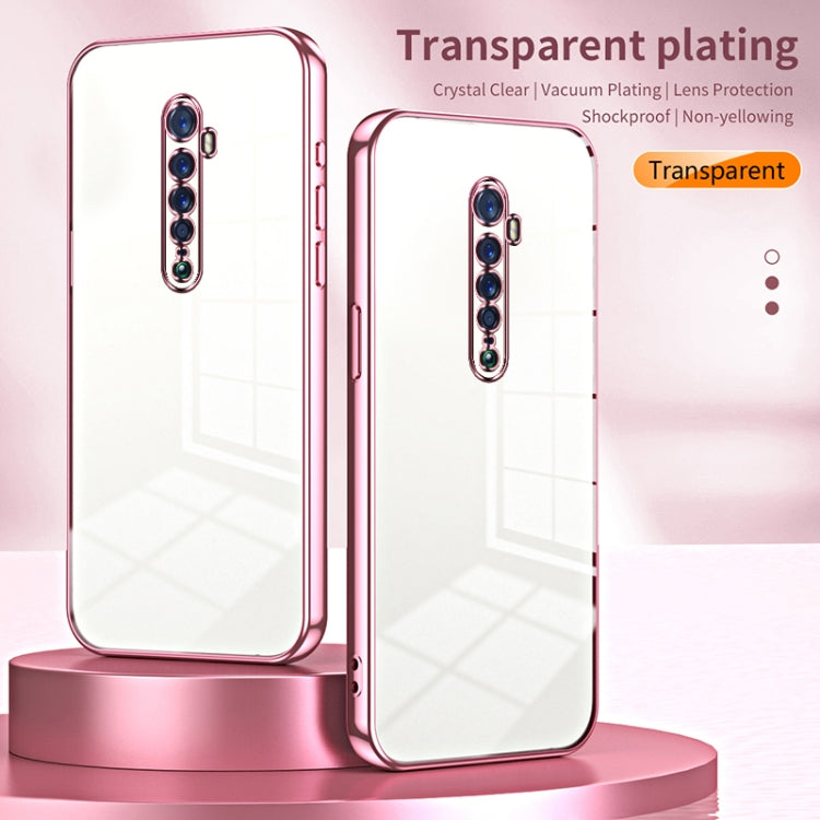 For OPPO Reno2 Transparent Plating Fine Hole Phone Case(Green)
